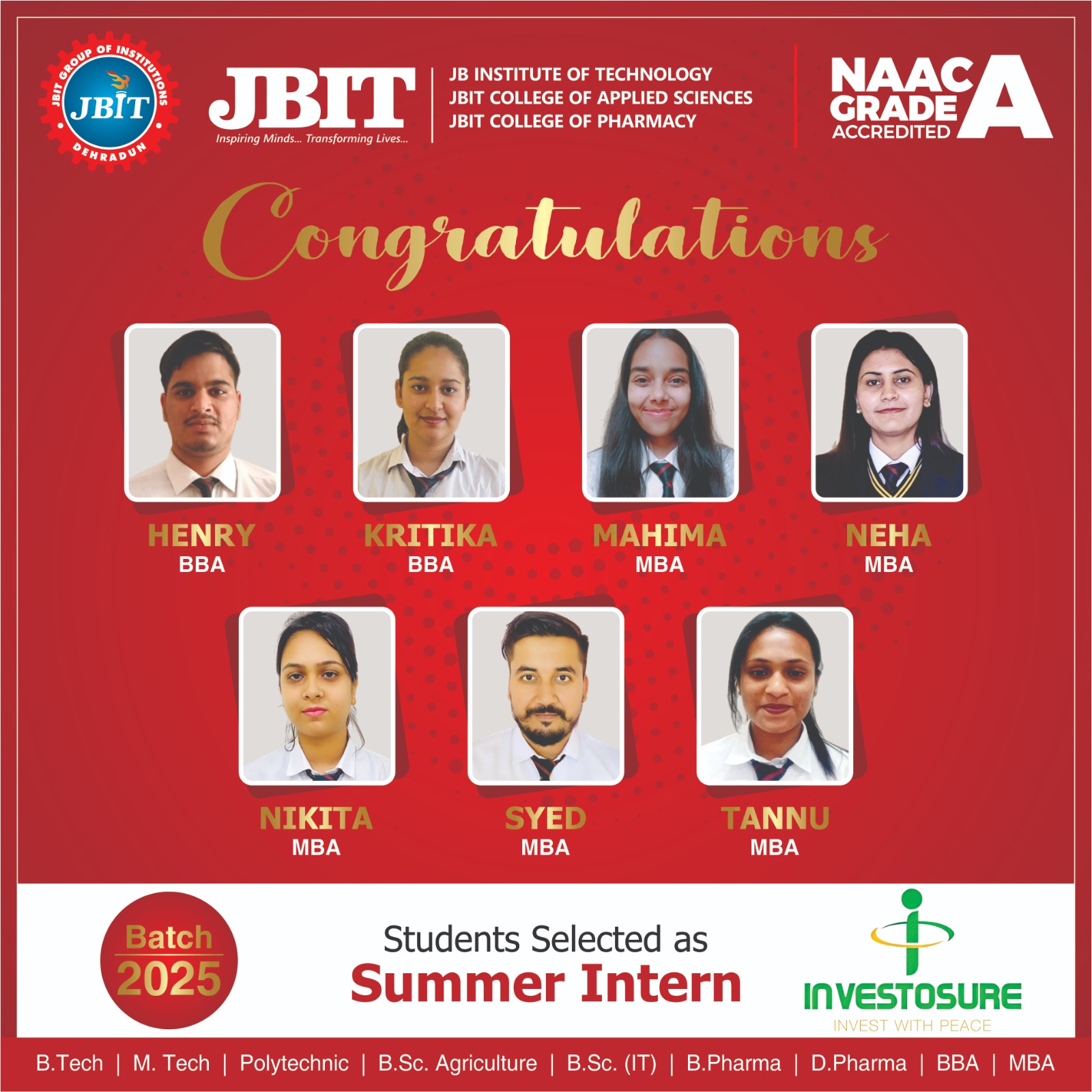 JBIT Dehradun No 1 Destination For Pool Campus Placement Drive in